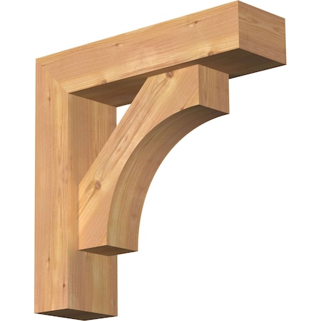 Ekena Millwork Westlake Block Smooth Bracket w/ Offset Brace, Western Red Cedar, 5 1/2"W x 20"D x 20"H BKT0604X20X20WTL05SWR